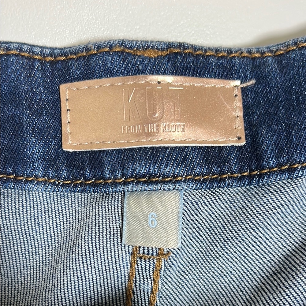 Kut From the Kloth High Rise Meg Fab Ab Wide Leg Blue Denim Jeans Size 6 - Picture 3 of 6